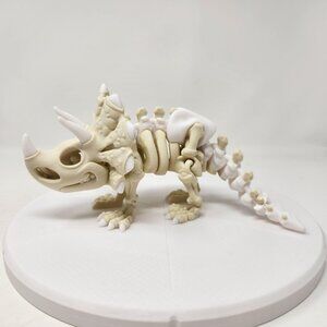 3D Printed Flexi Factory Articulated Triceratops Dinosaur Skeleton 8" x 3.75